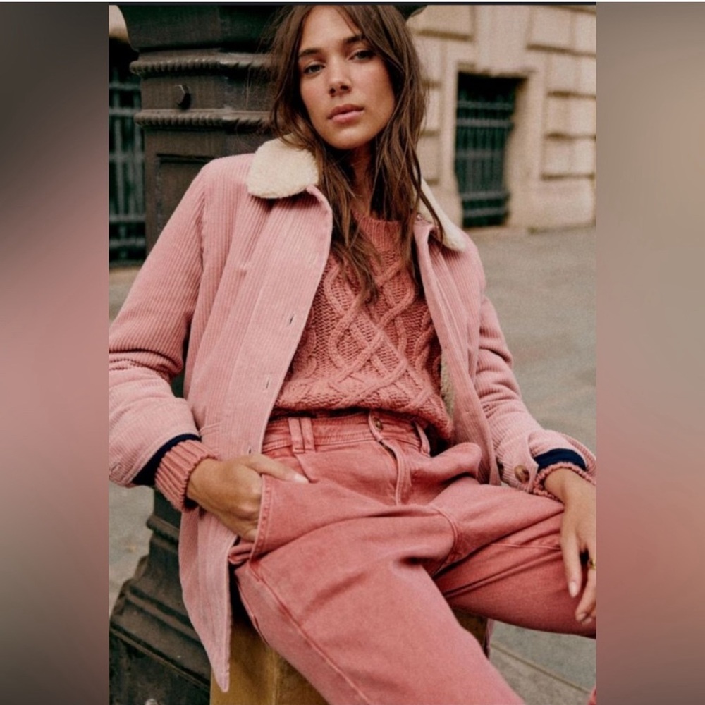 Sezane corduroy Will jacket in Rosewood size S